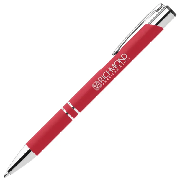 Engraved Bright Soft Touch Paragon Pen - Red